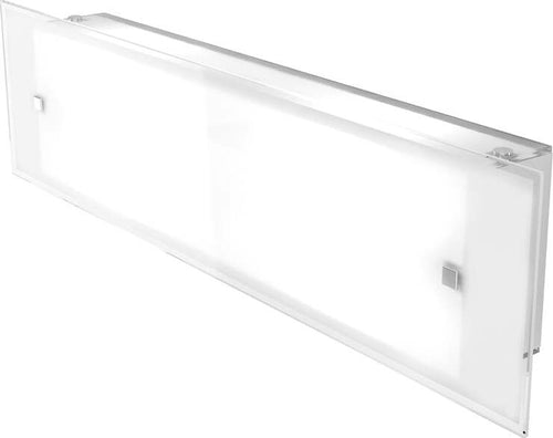 Applique-Contemporanea-Brick-Metallo-Bianco-Vetro-Satinato-2-Luci-E27-58Cm