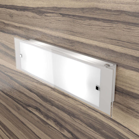 Applique-Contemporanea-Brick-Metallo-Bianco-Vetro-Satinato-2-Luci-E27-58Cm
