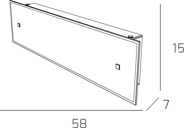Applique-Contemporanea-Brick-Metallo-Bianco-Vetro-Satinato-2-Luci-E27-58Cm