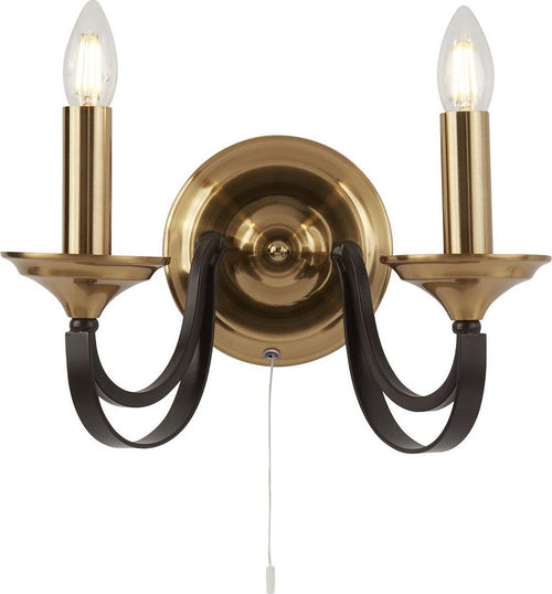 Applique-Contemporanea-Campanile-Acciaio-Bronzo-Marrone-2-Luci-E14