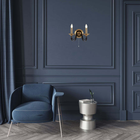 Applique-Contemporanea-Campanile-Acciaio-Bronzo-Marrone-2-Luci-E14