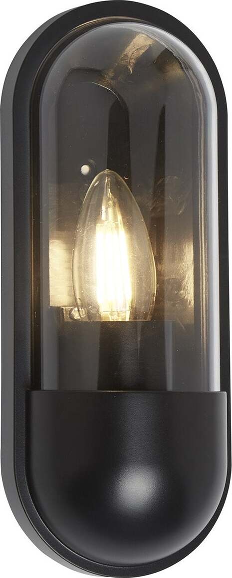 Applique-Contemporanea-Capsula-Alluminio-Nero-Trasparente-1-Luce-E27