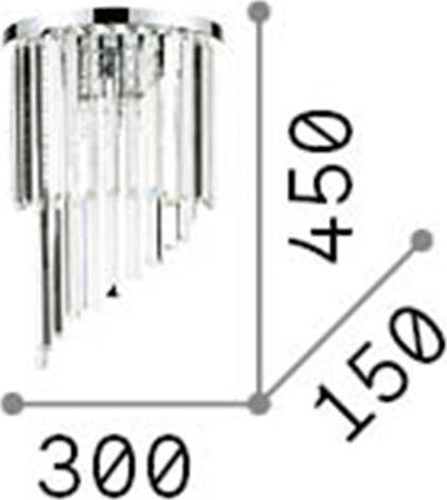 Applique-Contemporanea-Carlton-Metallo-Cristallo-Cromo-3-Luci-E14