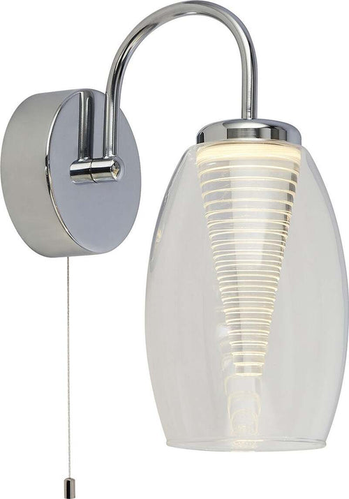 Applique-Contemporanea-Ciclon-Metallo-Cromo-Vetro-Trasparente-Led-6W-3000K
