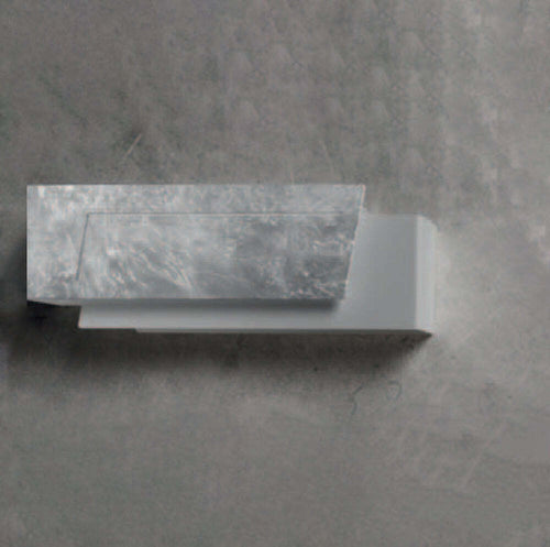 Applique-Contemporanea-Clap-Metallo-Foglia-Argento-Led-18W
