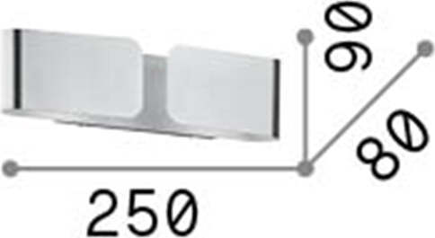 Applique-Contemporanea-Clip-Metallo-Cromo-2-Luci-G9-3W-3000K-Luce-Calda