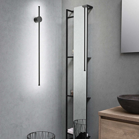 Applique-Contemporanea-Clock-Alluminio-Nero-Led-Integrato-20W