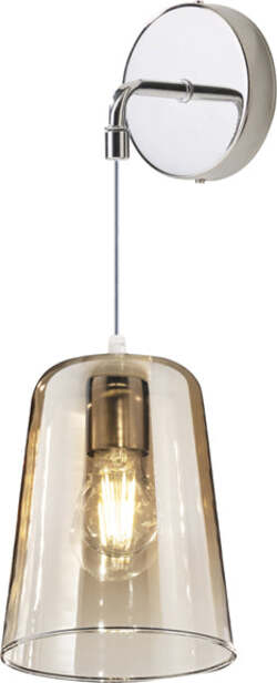 Applique-Contemporanea-Con-Cavo-Shaded-Metallo-Cromo-Vetro-Ambra-1-Luce-E27
