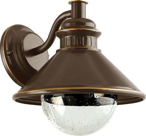 Applique-Contemporanea-Da-Esterno-Albacete-1-Luce-Acciaio-Zincato-Marrone-E-Rame