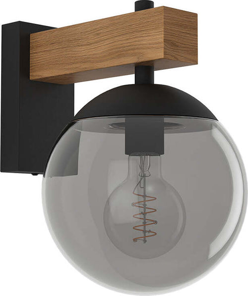Applique-Contemporanea-Da-Esterno-Bufalata-1-Luce-Acciaio-Nero-E-Marrone