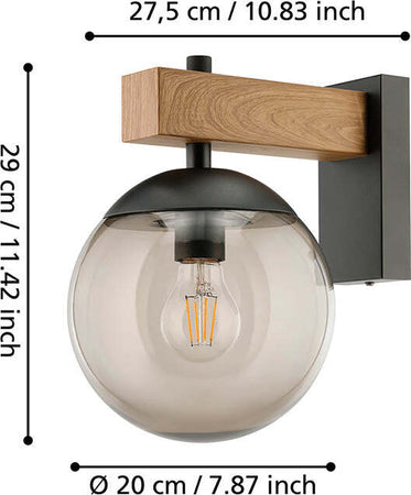 Applique-Contemporanea-Da-Esterno-Bufalata-1-Luce-Acciaio-Nero-E-Marrone