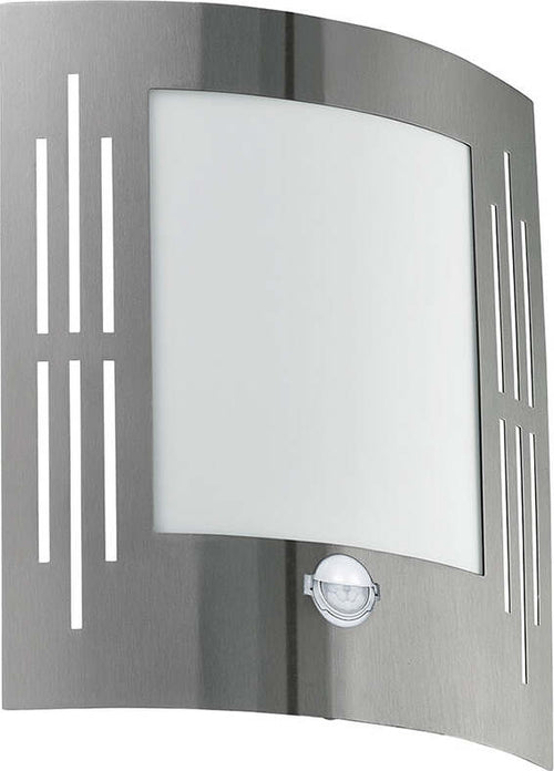 Applique-Contemporanea-Da-Esterno-City-1-Luce-Acciaio-Grigio-Con-Sensore