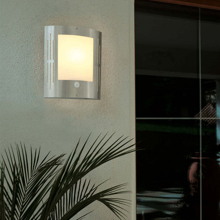 Applique-Contemporanea-Da-Esterno-City-1-Luce-Acciaio-Grigio-Con-Sensore