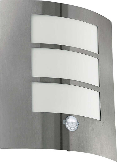 Applique-Contemporanea-Da-Esterno-City-1-Luce-Acciaio-Inox-Grigio-Con-Sensore