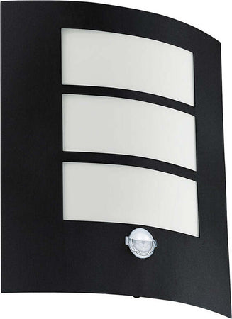 Applique-Contemporanea-Da-Esterno-City-1-Luce-Acciaio-Zincato-Nero-Sensore