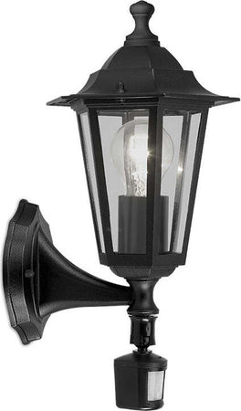 Applique-Contemporanea-Da-Esterno-Laterna-4-1-Luce-Alluminio-Fuso-Nero-Sensore