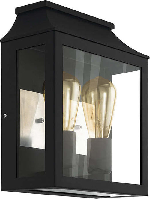 Applique-Contemporanea-Da-Esterno-Soncino-2-Luci-Alluminio-Fuso-Nero