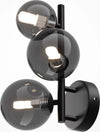 Applique-Contemporanea-Dallas-Metallo-Nero-3-Luci-Diffusore-Vetro-Specchiato