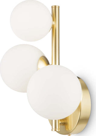 Applique-Contemporanea-Dallas-Metallo-Oro-3-Luci-Diffusori-Bianco-Opaco