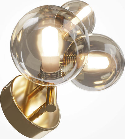 Applique-Contemporanea-Dallas-Metallo-Oro-3-Luci-Diffusori-Cognac