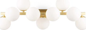 Applique-Contemporanea-Dallas-Metallo-Oro-9-Luci-Diffusori-Bianco