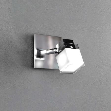 Applique-Contemporanea-Dice-Metallo-Cromo-Vetro-Trasparente-Satinato-1-Luce-G9