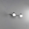 Applique-Contemporanea-Dice-Metallo-Cromo-Vetro-Trasparente-Satinato-2-Luci-G9