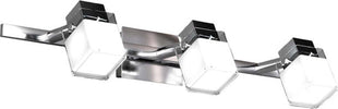 Applique-Contemporanea-Dice-Metallo-Cromo-Vetro-Trasparente-Satinato-3-Luci-G9