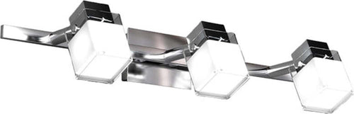Applique-Contemporanea-Dice-Metallo-Cromo-Vetro-Trasparente-Satinato-3-Luci-G9