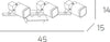 Applique-Contemporanea-Dice-Metallo-Cromo-Vetro-Trasparente-Satinato-3-Luci-G9