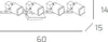 Applique-Contemporanea-Dice-Metallo-Cromo-Vetro-Trasparente-Satinato-4-Luci-G9