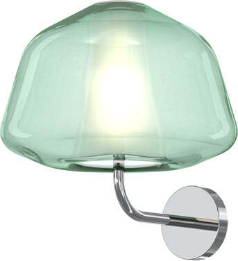 Applique-Contemporanea-Double-Skin-Alpha-Metallo-Verde-Vetro-Cromo-1-Luce-E27