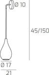 Applique-Contemporanea-Drop-Metallo-Cromo-Vetro-Grigio-1-Luce-E14
