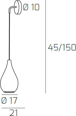 Applique-Contemporanea-Drop-Metallo-Cromo-Vetro-Grigio-1-Luce-E14