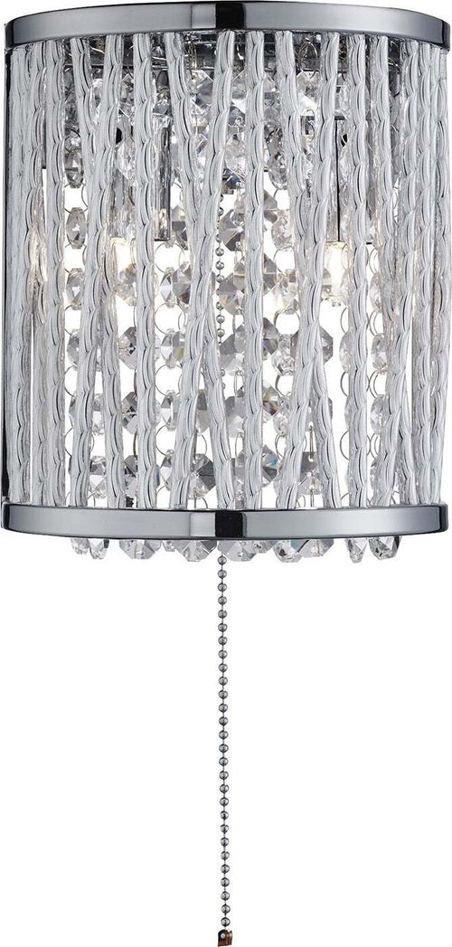 Applique-Contemporanea-Elisa-Acciaio-Cromo-Vetro-Trasparente-2-Luci-G9