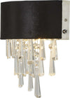 Applique-Contemporanea-Fascino-Acciaio-Cromo-Tessuto-Nero-2-Luci-G9