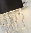 Applique-Contemporanea-Fascino-Acciaio-Cromo-Tessuto-Nero-2-Luci-G9
