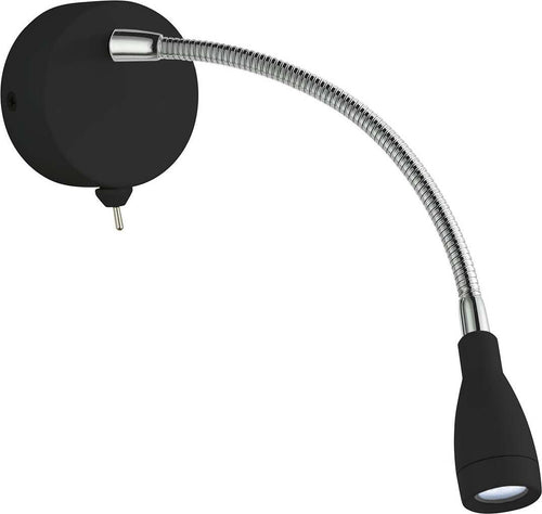 Applique-Contemporanea-Flexy-Acciaio-Nero-Vetro-Led-0,8W-6500K