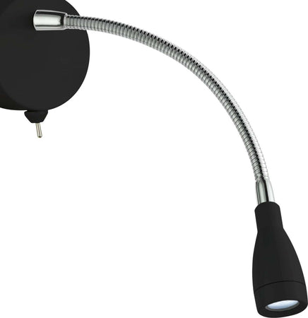 Applique-Contemporanea-Flexy-Acciaio-Nero-Vetro-Led-0,8W-6500K