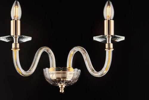 Applique-Contemporanea-Franz-Cristallo-Oro-2-Luci-E14
