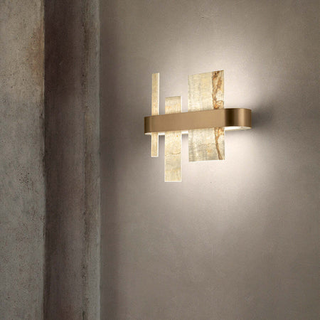 Applique-Contemporanea-Honicè-Metallo-Oro-E-Onice-Led-3,51W