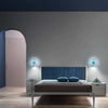 Applique-Contemporanea-Horo-Metallo-Ottone-Vetro-Azzurro-Led-14,4W