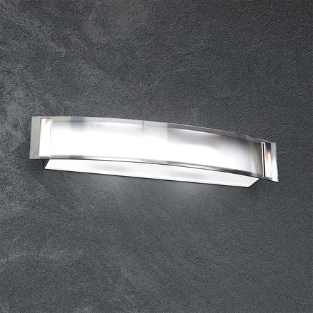Applique-Contemporanea-Hut-Metallo-Cromo-Vetro-Extrachiaro-Satinato-2-Luci-E14