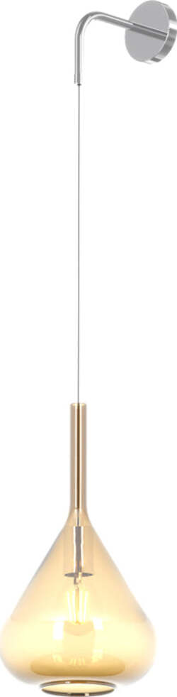 Applique-Contemporanea-Kona-Metallo-Cromo-Vetro-Ambra-1-Luce-E27