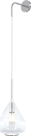 Applique-Contemporanea-Kona-Metallo-Cromo-Vetro-Trasparente-1-Luce-E27