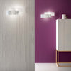 Applique-Contemporanea-Lara-Metallo-Cromo-E-Vetro-Foglia-Argento-2-Luci-E14