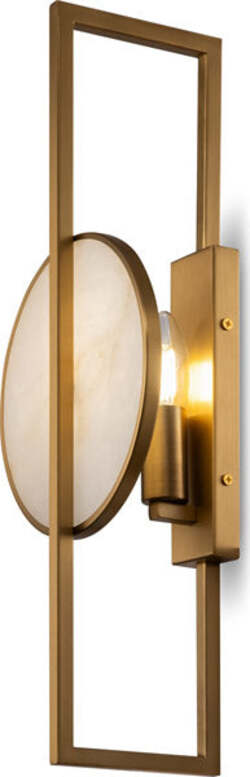 Applique-Contemporanea-Marmo-Metallo-Oro-1-Luce-Diffusore-Bianco
