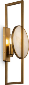 Applique-Contemporanea-Marmo-Metallo-Oro-1-Luce-Diffusore-Bianco