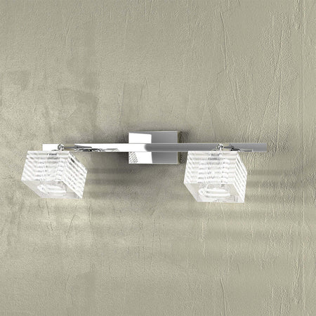 Applique-Contemporanea-Metropolitan-Metallo-Cromo-Vetro-Trasparente-2-Luci-G9