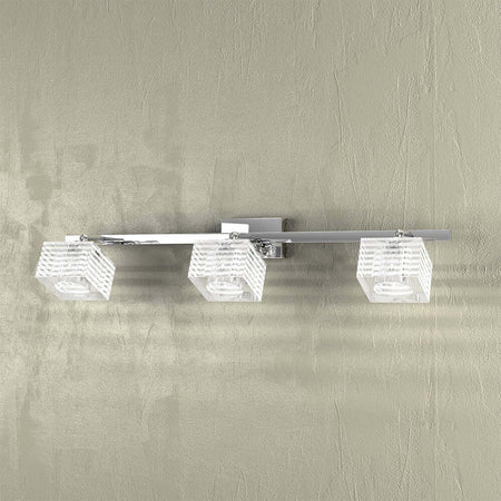 Applique-Contemporanea-Metropolitan-Metallo-Cromo-Vetro-Trasparente-3-Luci-G9